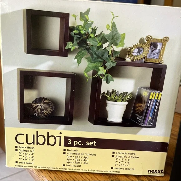 Cubbi 3 Piece Set Solid Wood BLACK finish