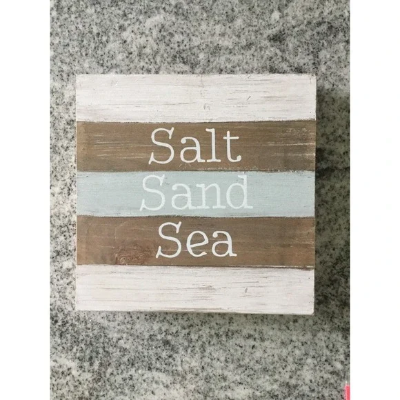 NEW Wood Plank Sign Beach Sea With Shells (A6)