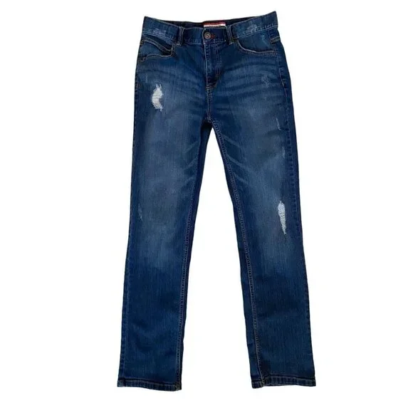 Tommy Hilfiger Boys Revolution Slim Jeans Adjustable Waist Sz‎ 20 Youth Distress
