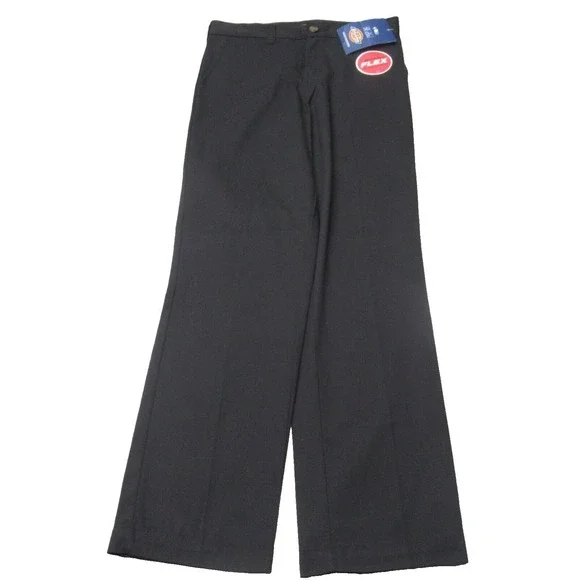 Dickies Pants Boys 12‎ Black Flex Slim Straight Flat Front Khaki Zip 26x26 NEW