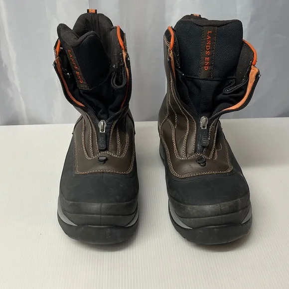 Lands' End Men's Black and Brown Snow Boots. 2327