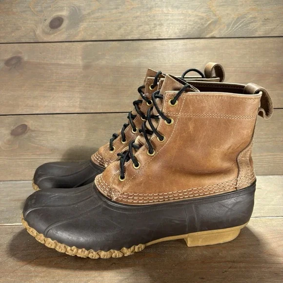 ll bean duck boots mens size 10 shoes brown hunting winter waterproof boots