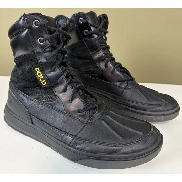 Polo Ralph Lauren Lansing Black Suede Boots Duck Boot RAIN Winter POLO Men's 9.5