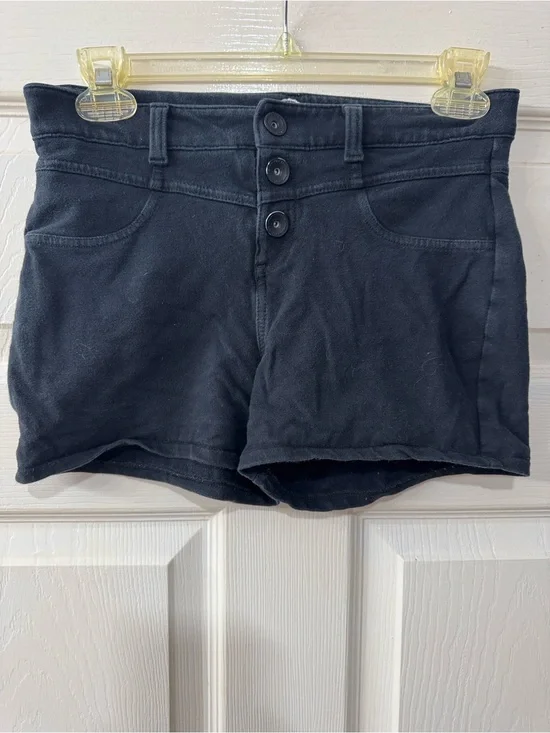 SO Black Stretch Cotton Blend Shorts Adjustable Waist Girls Size 16