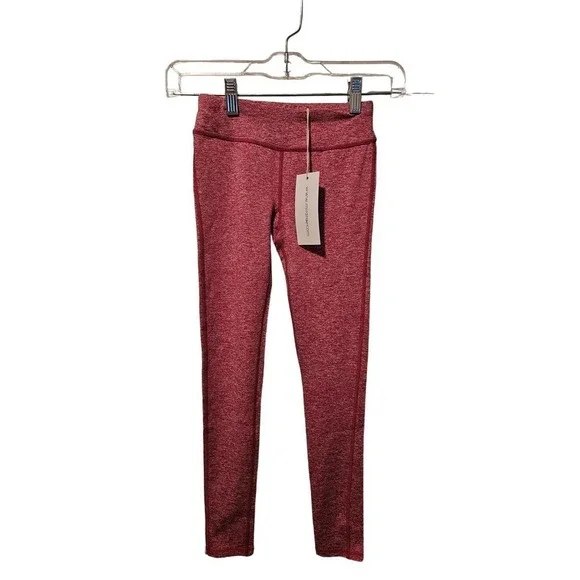 NWT Mira‎ Rae heathered red full length leggings girls size 8/9