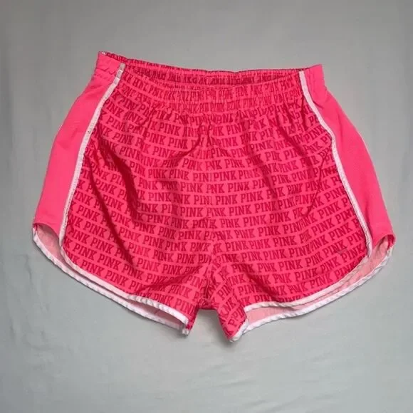 PINK Victoria Secret Running Shorts Women’s Medium Neon Pink Exercise Workout