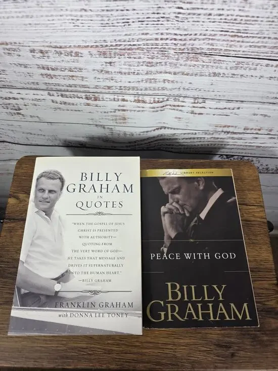 Billy Graham Christian Book Lot Peace with God & Billy Graham in Quotes