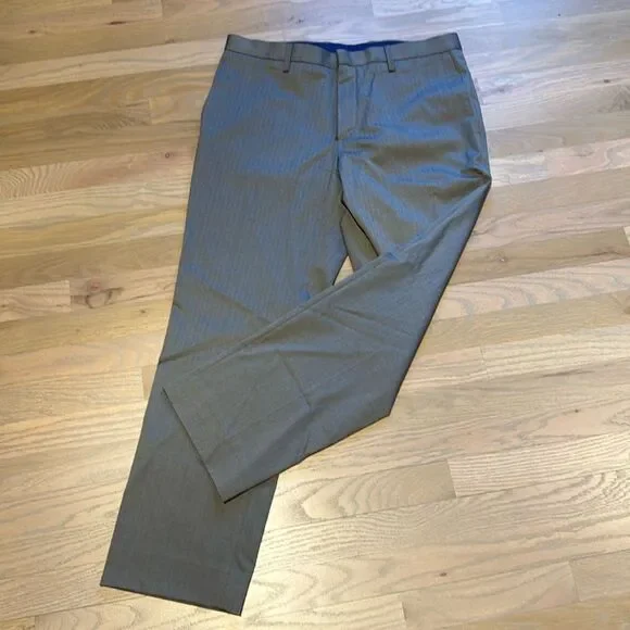 Banana Republic No Iron Slim Fit Gray Cotton Dress Pants 34x30