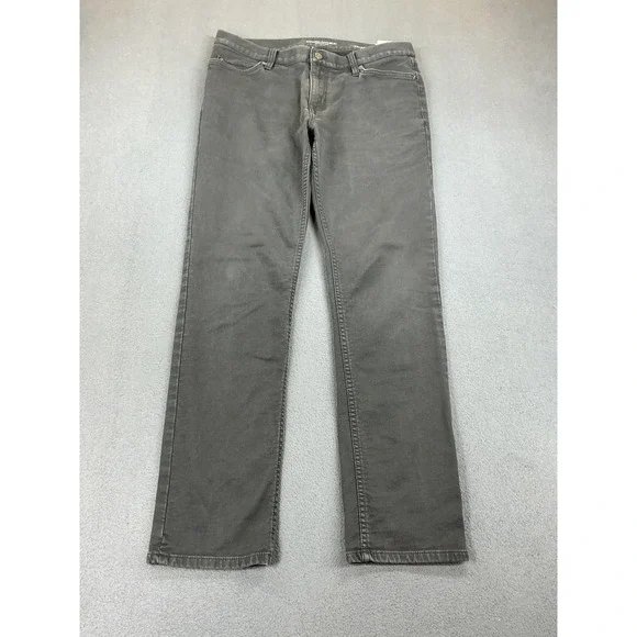 Banana Republic Traveler Jeans Mens 33x31 Gray Slim Straight Stretch Denim‎