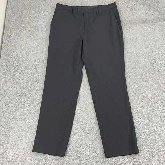 Banana Republic Marzotto Dress Pants Men 35x31 Gray Flat Front Super 120s Wool