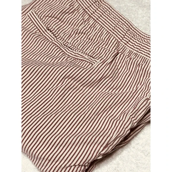 Banana Republic Men's Shorts L Red/ White Chambray Stripe, 9