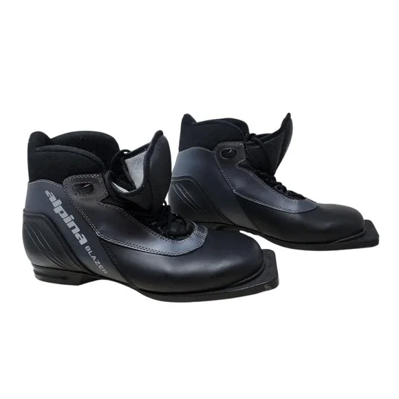 Alpina Blazer Ski Boots 43 US 10 Mens Black 75mm Nordic Norm 3-Pin Cross Country