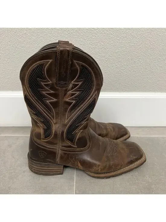 Ariat Hybrid VentTEK Mens Size 10D Brown Western Rodeo Cowboy Boots Shoes