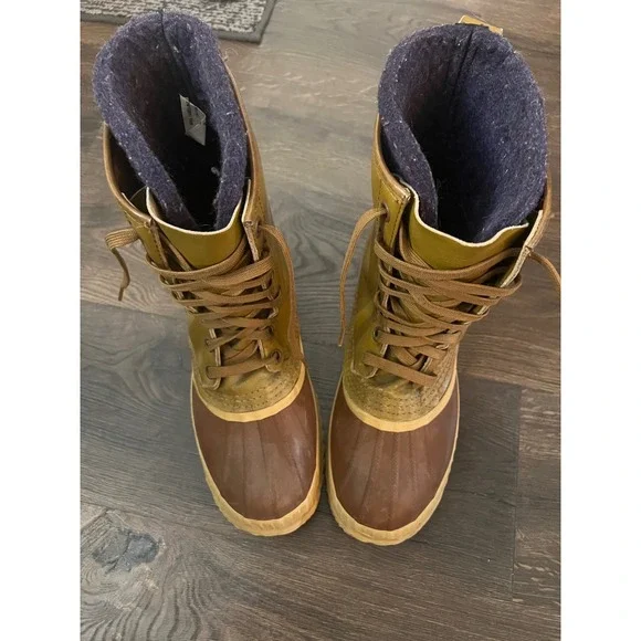Vintage Sorel Premium Men Winter Boots Made in Canada Brown Leather Duck Pac