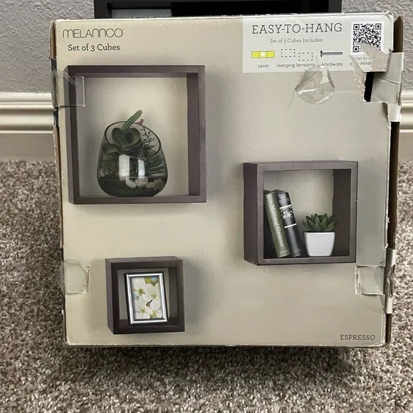 Espresso Wall Display Cubes Set