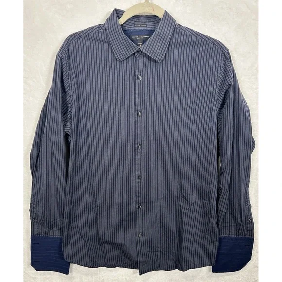 Banana Republic Slim Fit Shirt Men's Large French Cuff Button-Down 16-16.5 Italy