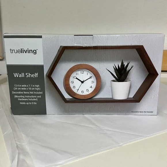 True Living Brown Wall Shelf with Mounting Hardware 13.4 x 7.1 inch