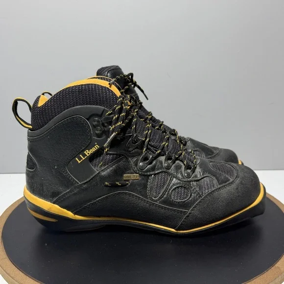 LL Bean Gore-Tex Ski Boots Men 9.5 SNS Profil Black Yellow Cross Country Ski