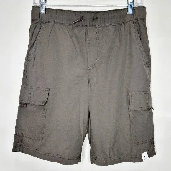 NWT Sonoma Boy’s Shorts sz Lg (14/16) Gray Cargo Elastic Drawstring Waist Summer