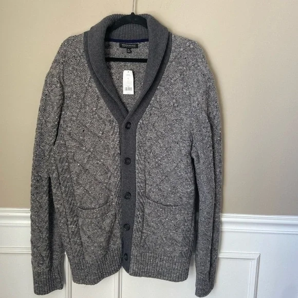 NWT‎ Men’s Banana Republic Grey Button Front Cardigan- XL