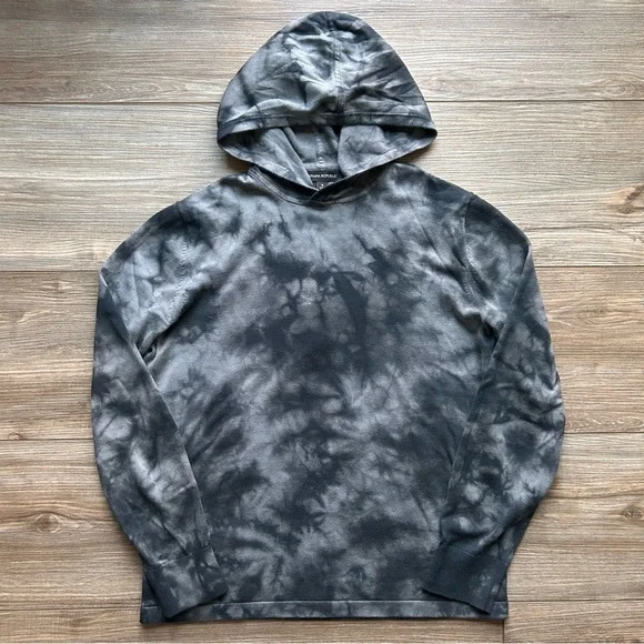 Banana Republic | Cotton Jersey Hoodie in Grey Tie Dye (Small)