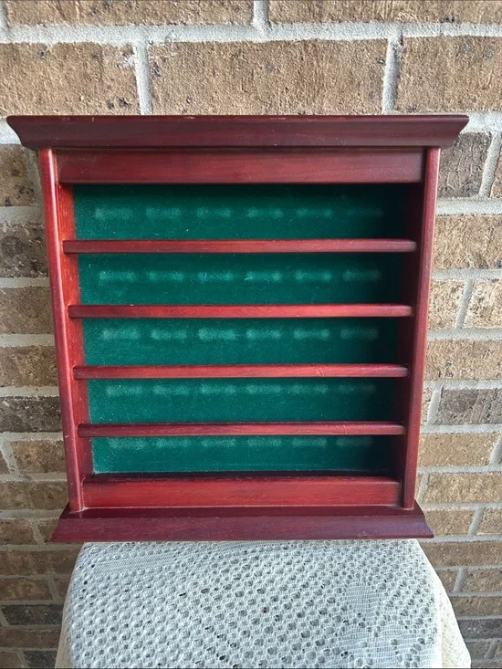 Vintage Wooden golf ball shelf with Green Felt Display