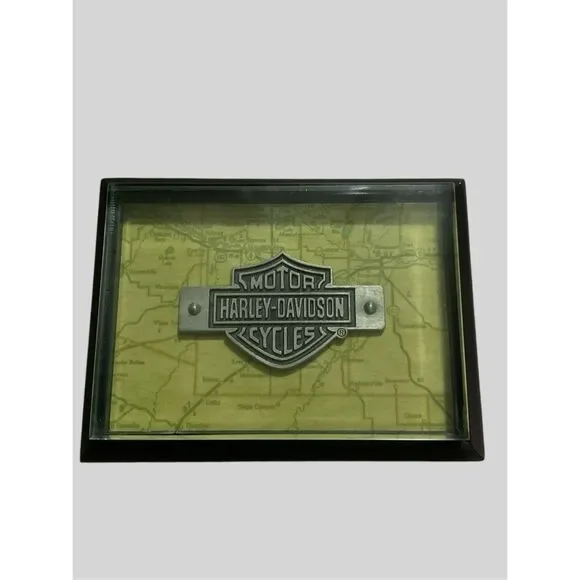 Vintage Hallmark Harley Davidson Motor Plastic Bar & Shield Logo /Paper weight *
