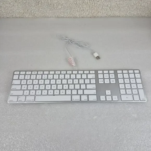 Genuine Apple A1243 Wired USB Keyboard w/ Numeric Keypad for iMac, Mac Mini