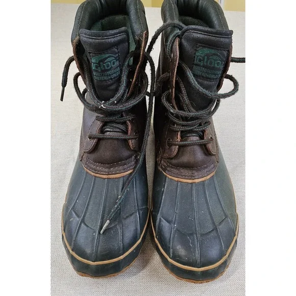Igloo Duck Boots Mens 10 Brown Green Leather Insulated Thermolite Steel Shank‎