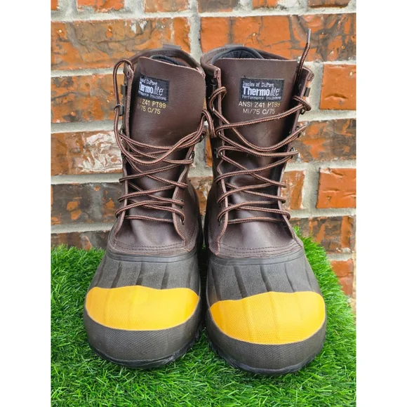 SERVIS Thermolite Cold Weather Steel Toe Work Boots, Men’s Size 9