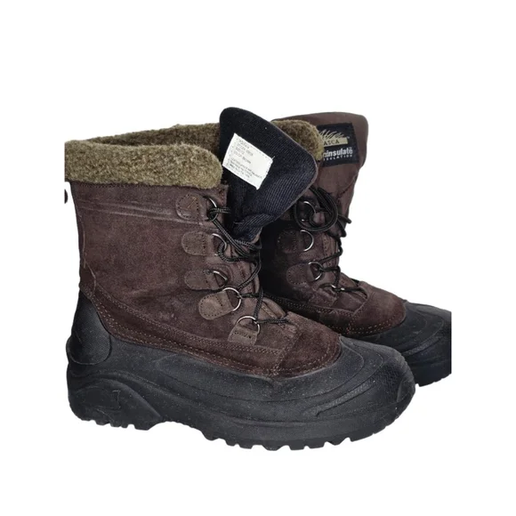 Men's Itasca Brown & Black Rain & Snow Boots Size 12