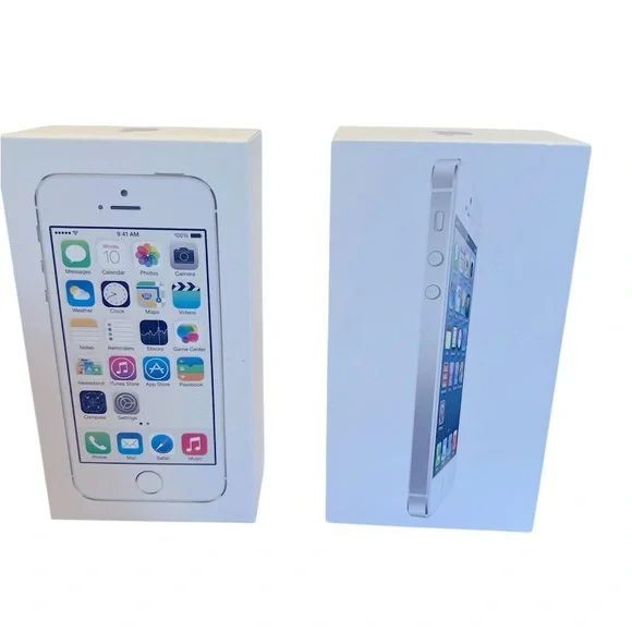 EMPTY BOXES ONLY—Apple iPhone Empty White iPhone 5 and Silver iPhone 5S Boxes