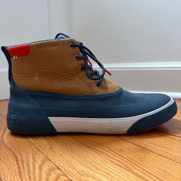 Sperry Cutwater Deck Tan/Navy Rain Mud Men’s Outdoor Boots Size 12