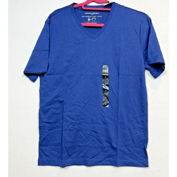 Banana Republic Mens Size M Cotton V-Neck Short Sleeve Eco Premium Wash‎ T-Shirt