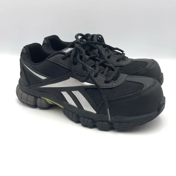 Reebok Work Composite Toe Slip Resistant Shoes Black Mens 4.5 Womens‎ 6.5