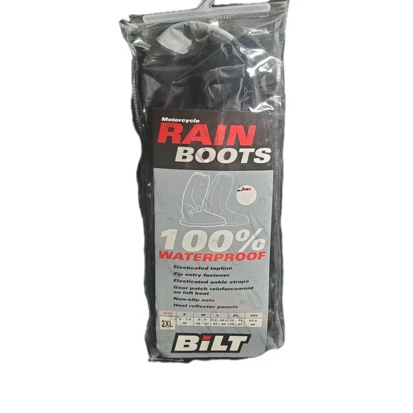 BILT‎ Motorcycle Rain Boots Bilt Size XXL Fits US Size 12.5, EU 48 - NEW