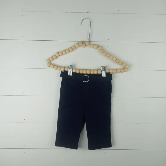 Ralph Lauren boys size 6 mos navy blue button elastic waist belted dress pants