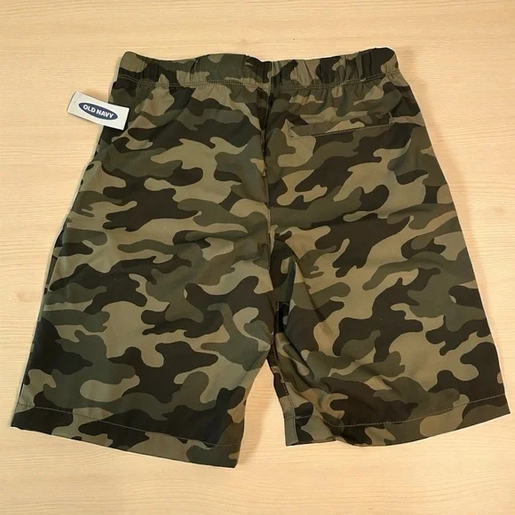 Old Navy Kids Camouflage Shorts - Olive and Dark Brown