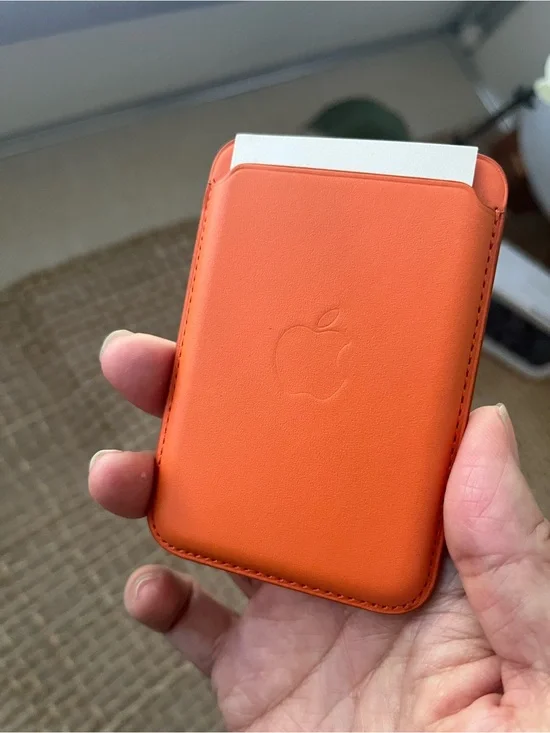Apple Orange Leather MagSafe Card Sleeve