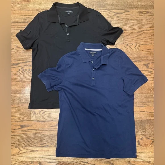 Banana Republic Men’s Classic Black and Blue Polo Shirts, Size Large