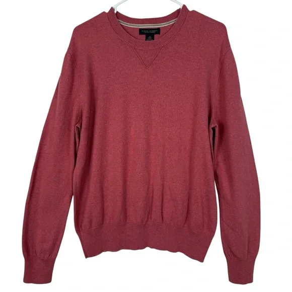 Banana Republic Y2K Cotton-Cashmere Crewneck Sweater Coral/Brick Red Mens Medium