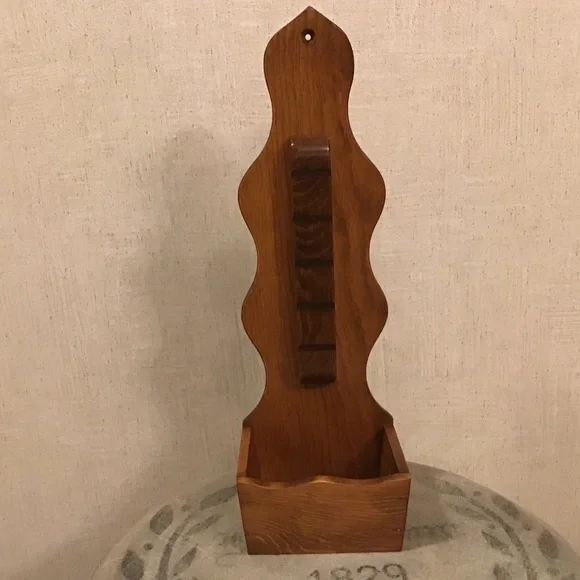Vintage wood spoon display holder