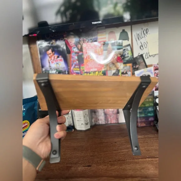 Small Rustic Wood and Metal Shelf