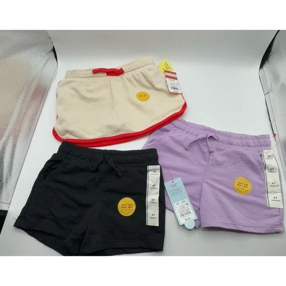 NEW three pieces of girls size 4T Cat & Jack shorts and skirt w/ built in shorts