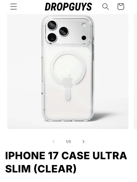 DropGuys Apple iPhone 17 Pro Max Ultra Slim Clear Case + Glass Screen Protector