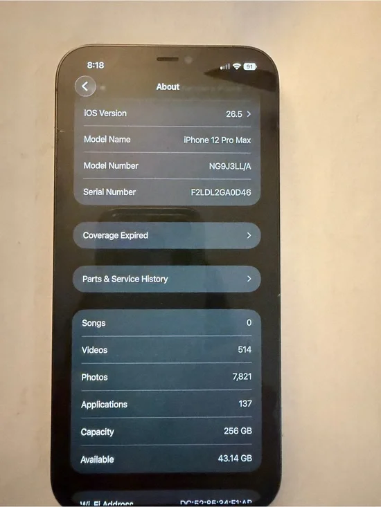 Apple iPhone 12 Pro Max Black Front Display