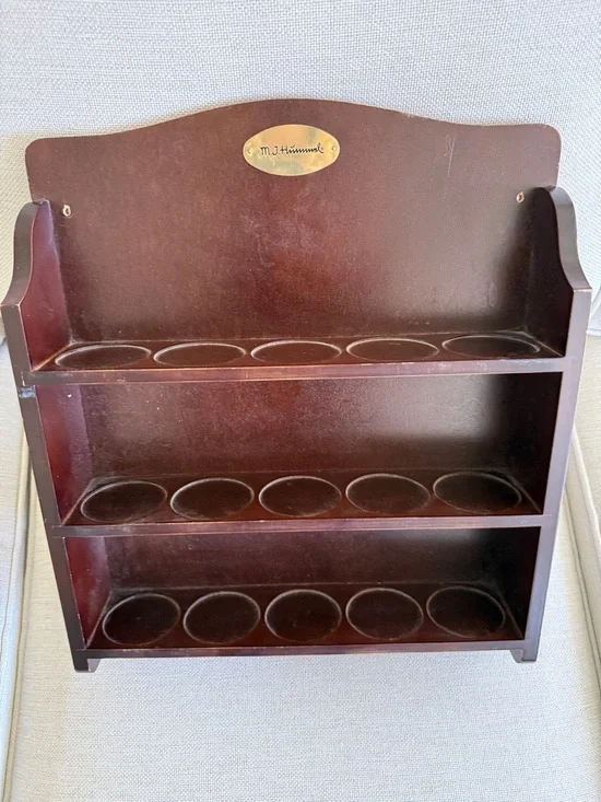 Vintage Hummel Brown Wooden Three-Tier Display Shelf - Spice Rack