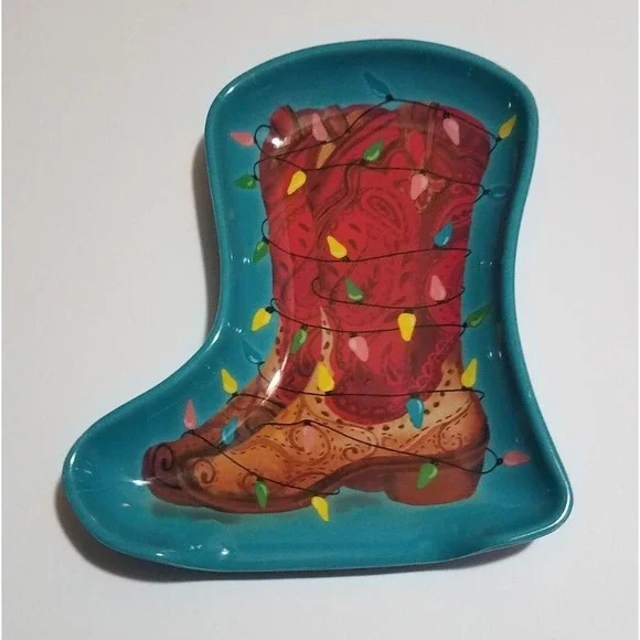 The‎ Pioneer Woman Cowboy Boots Christmas Holiday Spoon Rest Melamine NEW