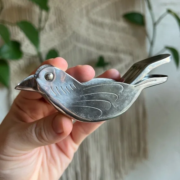 Vintage Metal Bird Nutcracker – Mid Century Bird Squeeze Cracker – MCM Barware