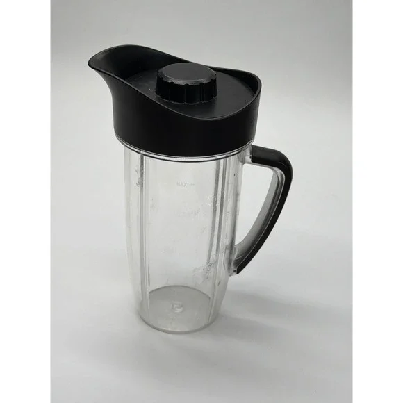 NutriBullet Replacement Pitcher and Cup Set Clear Plastic with Black Handles